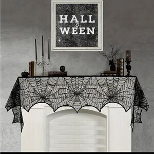 New Lace Spiderweb scalloped Halloween Mantel or over door decor